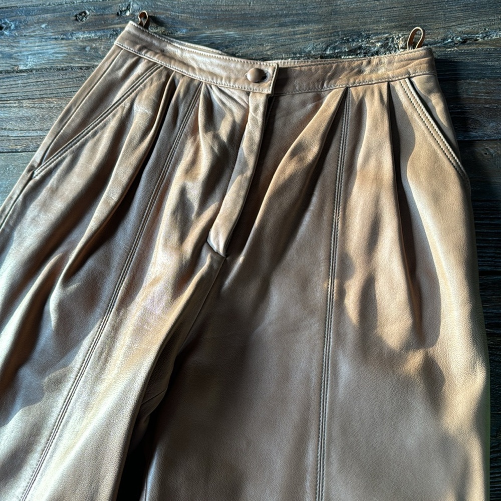 Vintahe Sema camelleather pleated pants EVC size 28 - Picture 12 of 13